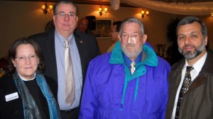 Mayor McDuffie with Delray Beach Interfaith Clergy Association Co-Chair Rev. Kathleen Gannon (L) of St. Paul's Episcopal Church, Rabbi Howard Meridy of Abbey Delray South Jewish Services, and Bassem Alhalabi of the Boca Raton Mosque. 